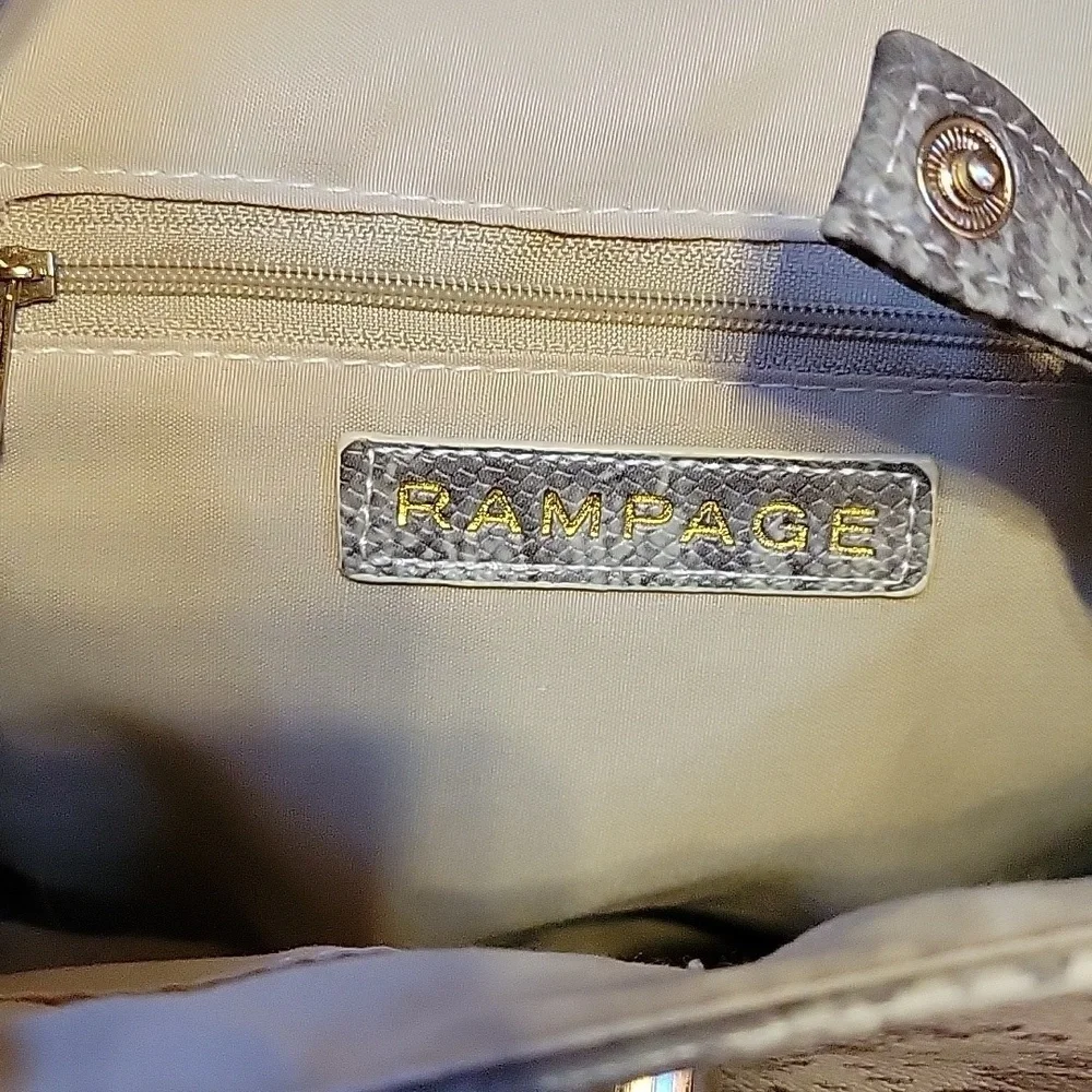 Rampage Mini Backpack Gray Snakeskin Animal Print 10 Inch New with tags